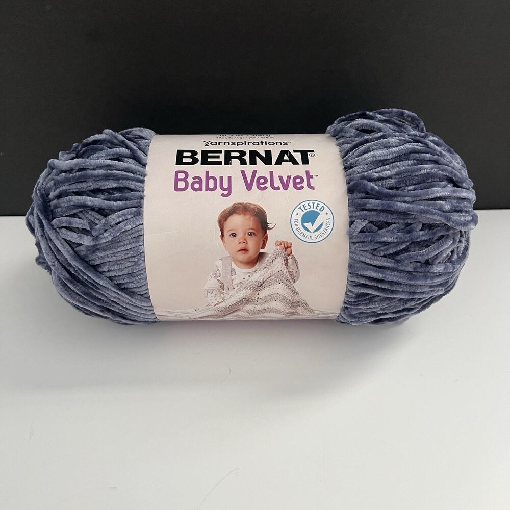 New Bernat Baby Velvet Indigo Velvet Blue Big Ball Yarn 10.5 oz 492 Yards 86035